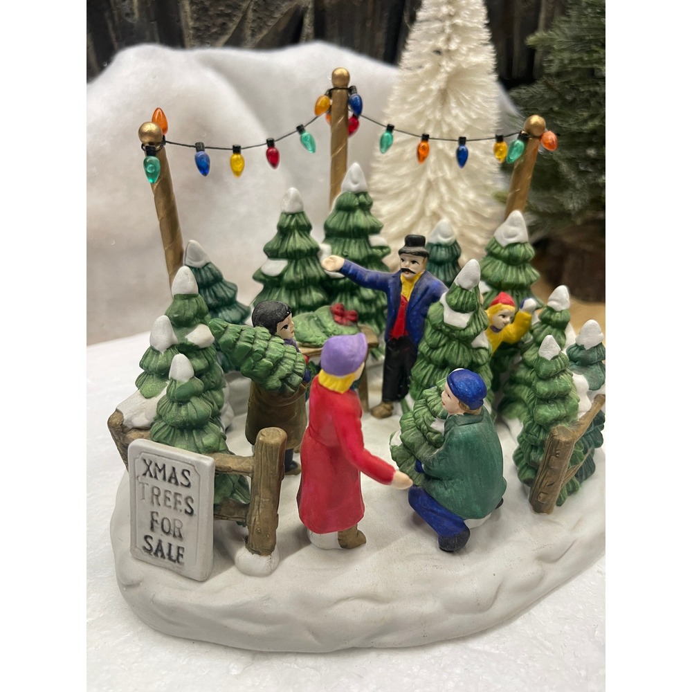 Ceramic Christmas Village Tree Lot "XMAS TREES FOR SALE" Unboxed